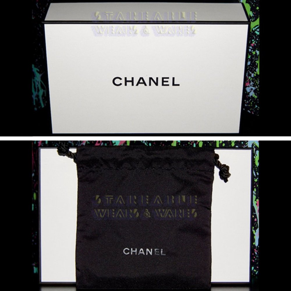 CHANEL Empty Gift Box and Black Mini Drawstring Bag Storage